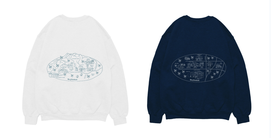 The final design of the fundraising crewnecks is for sale on LikeAFriendSaid's page. Canario said she wanted to make a design that highlighted all the affected areas, and make it something she would personally wear. Photo courtesy of Sabrina Canario